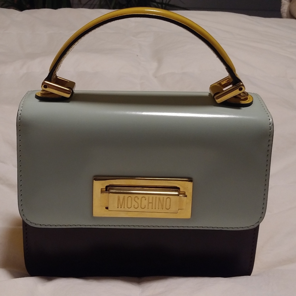 Moschino multi colored small purse with shoulder strap